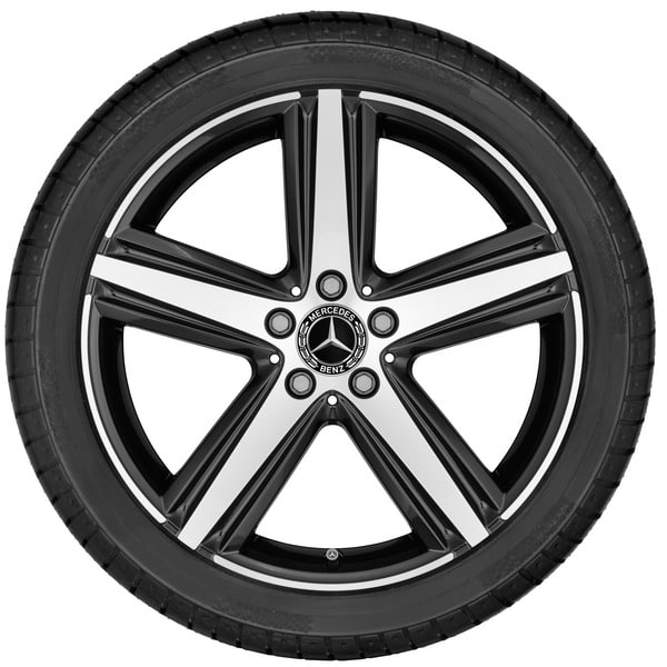 Колесный диск 7,5J×19 ET49 для Mercedes-Benz A-Class 177 / B-Class 247 / CLA 118, передняя и задняя оси, черный, с алмазной проточкой, 5 спиц — фото 3
