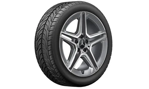 Колесный диск AMG 7,5J×18 ET49 для Mercedes-Benz A-Class 177 / B-Class 247 / CLA 118, передняя и задняя оси, серый металлик Tremolite, 5 двойных спиц — фото 2