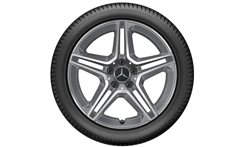 Колесный диск AMG 7,5J×18 ET49 для Mercedes-Benz A-Class 177 / B-Class 247 / CLA 118, передняя и задняя оси, серый металлик Tremolite, 5 двойных спиц — фото 3