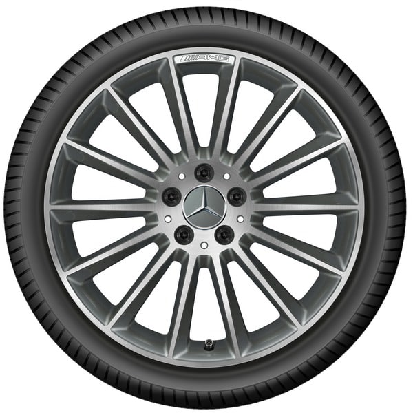 Колесный диск AMG 7,5J×19 ET49 для Mercedes-Benz A-Class 177 / B-Class 247 / CLA 118, передняя и задняя оси, титаново-серый, многоспицевый — фото 3