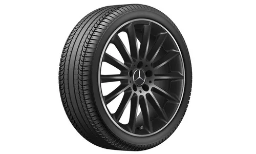 Колесный диск AMG 7,5J×19 ET49 для Mercedes-Benz A-Class 177 / B-Class 247 / CLA 118, передняя и задняя оси, черный, многоспицевый — фото 1