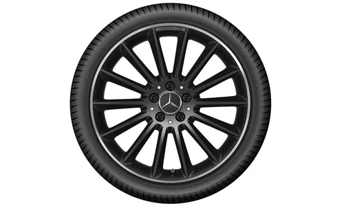 Колесный диск AMG 7,5J×19 ET49 для Mercedes-Benz A-Class 177 / B-Class 247 / CLA 118, передняя и задняя оси, черный, многоспицевый — фото 2