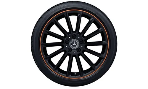 Колесный диск AMG 7,5J×19 ET49 для Mercedes-Benz A-Class 177 / B-Class 247 / CLA 118, передняя и задняя оси, черный, многоспицевый — фото 1