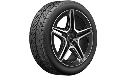 Колесный диск AMG 8J×18 ET40 для Mercedes-Benz W177, передняя и задняя оси, чёрный, 5 двойных спиц — фото 1