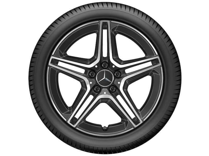 Колесный диск AMG 8J×18 ET40 для Mercedes-Benz W177, передняя и задняя оси, чёрный, 5 двойных спиц — фото 3