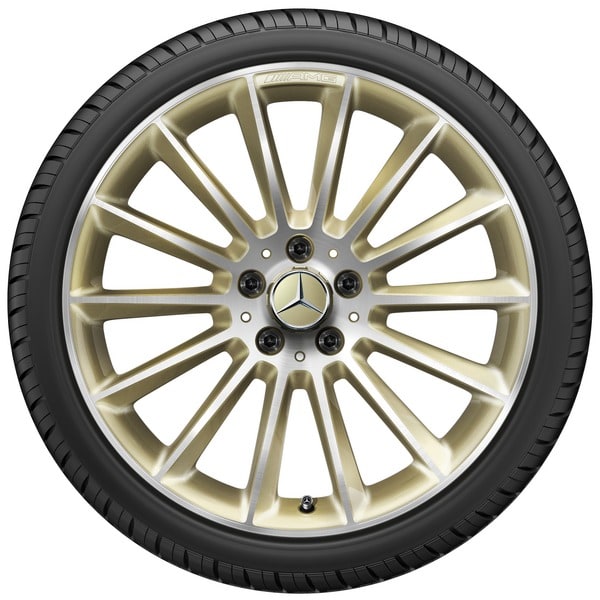 Колесный диск AMG 8J×19 ET40 для Mercedes-Benz A-Class 177, передняя и задняя оси, золотистый, многоспицевый — фото 3