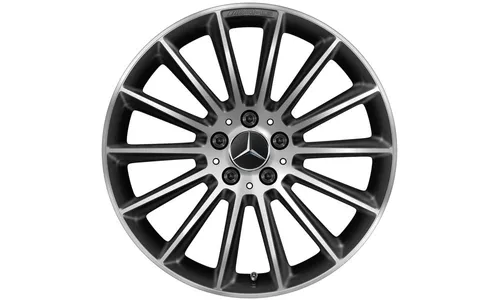 Колесный диск AMG 8J×19 ET40 для Mercedes-Benz A-Class 177, передняя и задняя оси, черный, с алмазной проточкой, многоспицевый — фото 1