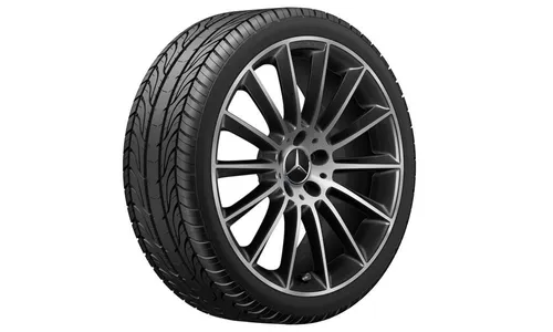Колесный диск AMG 8J×19 ET40 для Mercedes-Benz A-Class 177, передняя и задняя оси, черный, с алмазной проточкой, многоспицевый — фото 2