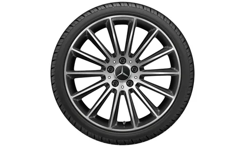 Колесный диск AMG 8J×19 ET40 для Mercedes-Benz A-Class 177, передняя и задняя оси, черный, с алмазной проточкой, многоспицевый — фото 3