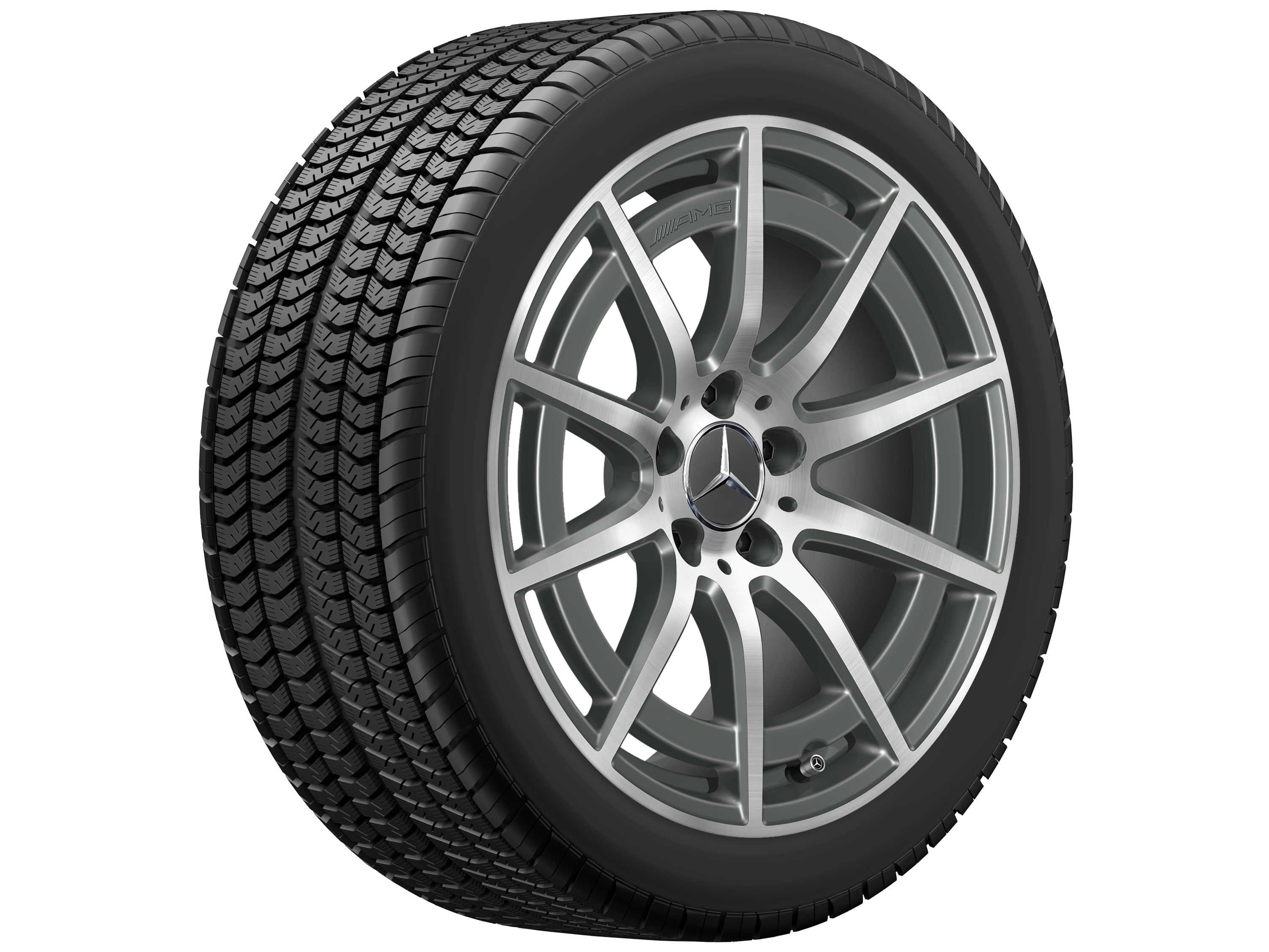 Колесный диск AMG 8,5J×18 ET46 для Mercedes-Benz A-Class 177 / CLA 118, передняя и задняя оси, серый Tantal, 10 спиц — фото 3