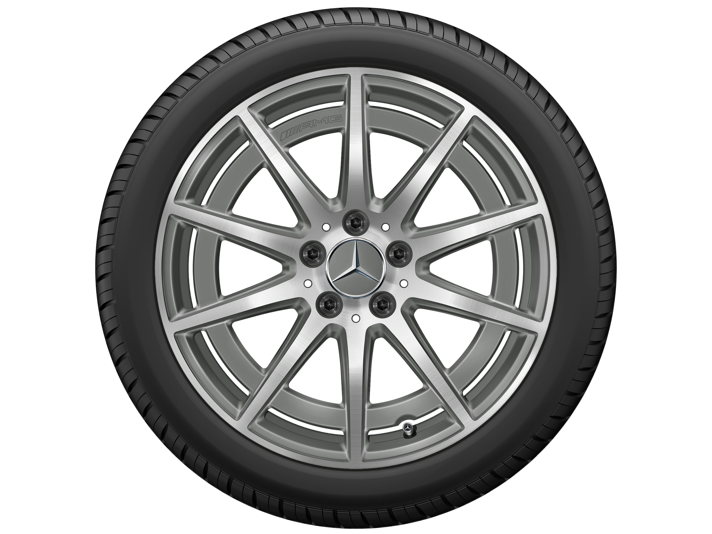Колесный диск AMG 8,5J×18 ET46 для Mercedes-Benz A-Class 177 / CLA 118, передняя и задняя оси, серый Tantal, 10 спиц — фото 5