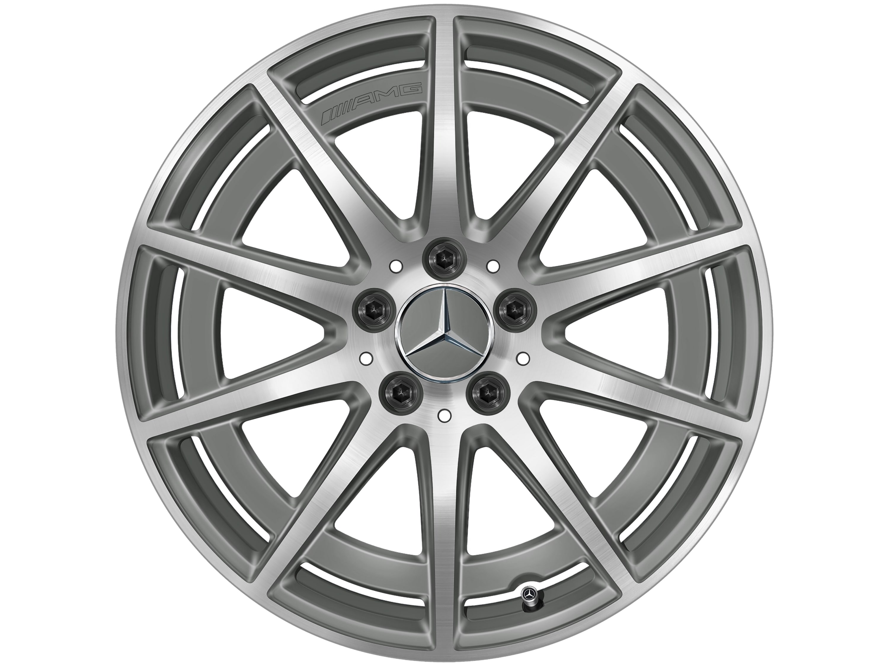 Колесный диск AMG 8,5J×18 ET46 для Mercedes-Benz A-Class 177 / CLA 118, передняя и задняя оси, серый Tantal, 10 спиц — фото 6