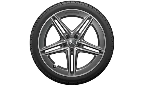 Колесный диск AMG 9J×19 ET52 для Mercedes-Benz CLA 118, передняя и задняя оси, серый Tantal, 5 двойных спиц — фото 4