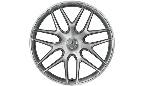 Колесный диск AMG 9J×19 ET52 для Mercedes-Benz CLA 118, передняя и задняя оси, титаново-серый, с алмазной проточкой, перекрестные спицы — фото 1