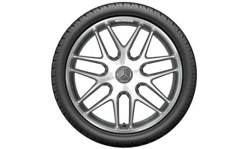 Колесный диск AMG 9J×19 ET52 для Mercedes-Benz CLA 118, передняя и задняя оси, титаново-серый, с алмазной проточкой, перекрестные спицы — фото 2