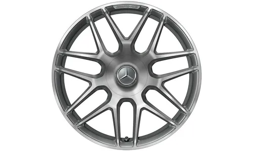 Колесный диск AMG 8,5J×19 ET46 для Mercedes-Benz A-Class 177 / CLA 118, передняя и задняя оси, титаново-серый, с алмазной проточкой, перекрестные спицы — фото 1