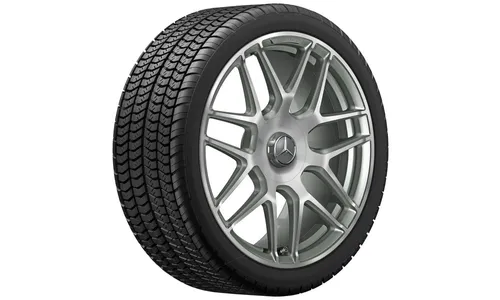 Колесный диск AMG 8,5J×19 ET46 для Mercedes-Benz A-Class 177 / CLA 118, передняя и задняя оси, титаново-серый, с алмазной проточкой, перекрестные спицы — фото 2