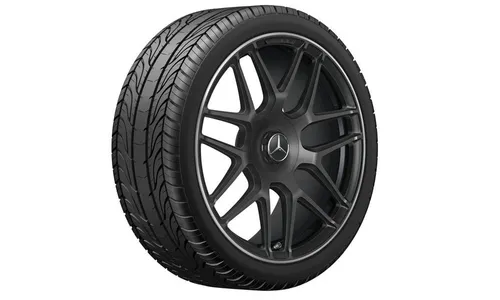 Колесный диск AMG 8,5J×19 ET46 для Mercedes-Benz A-Class 177 / CLA 118, передняя и задняя оси, черный, матовый — фото 1