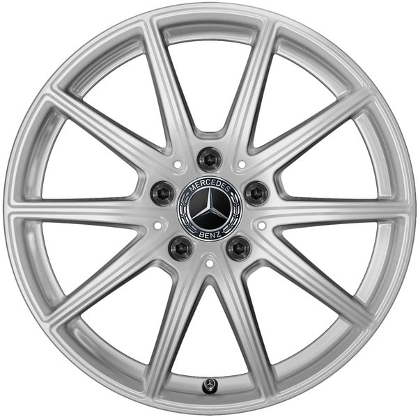 Колесный диск 6,5J×17 ET44 для Mercedes-Benz A-Class 177 / B-Class 247 / GLA 247 / GLB 247, передняя и задняя оси, серебристый Vanadium Silver, 10 спиц — фото 1