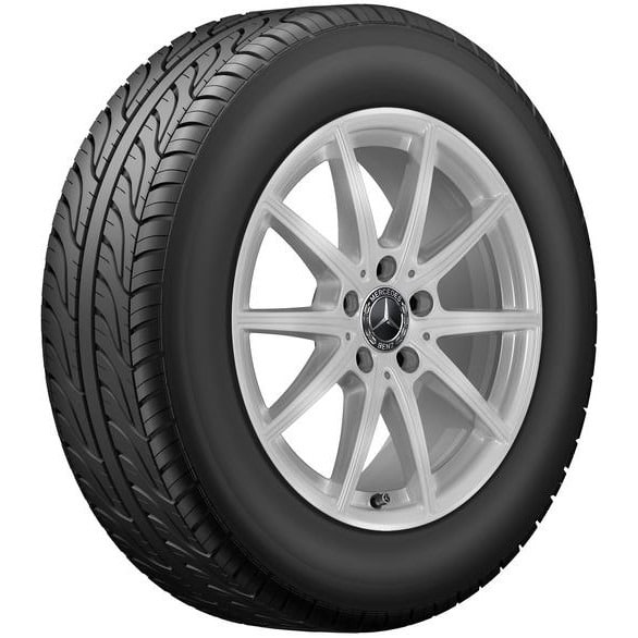 Колесный диск 6,5J×17 ET44 для Mercedes-Benz A-Class 177 / B-Class 247 / GLA 247 / GLB 247, передняя и задняя оси, серебристый Vanadium Silver, 10 спиц — фото 2