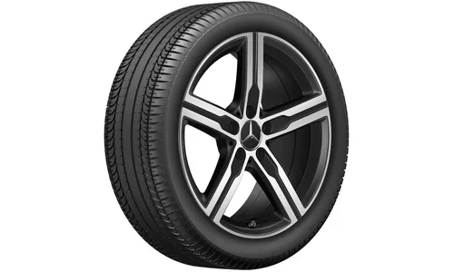 Колесный диск 7,5J×18 ET49 для Mercedes-Benz W177, передняя и задняя оси, чёрный, матовый, 5 спиц — фото 1