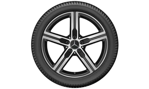 Колесный диск 7,5J×18 ET49 для Mercedes-Benz W177, передняя и задняя оси, чёрный, матовый, 5 спиц — фото 2