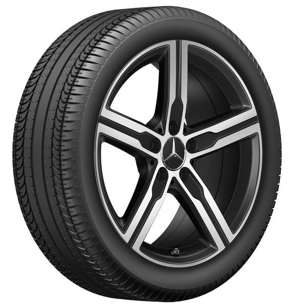 Колесный диск 7,5J×18 ET49 для Mercedes-Benz A-Class 177 / B-Class 247 / CLA 118, передняя и задняя оси, черный, матовый — фото 2