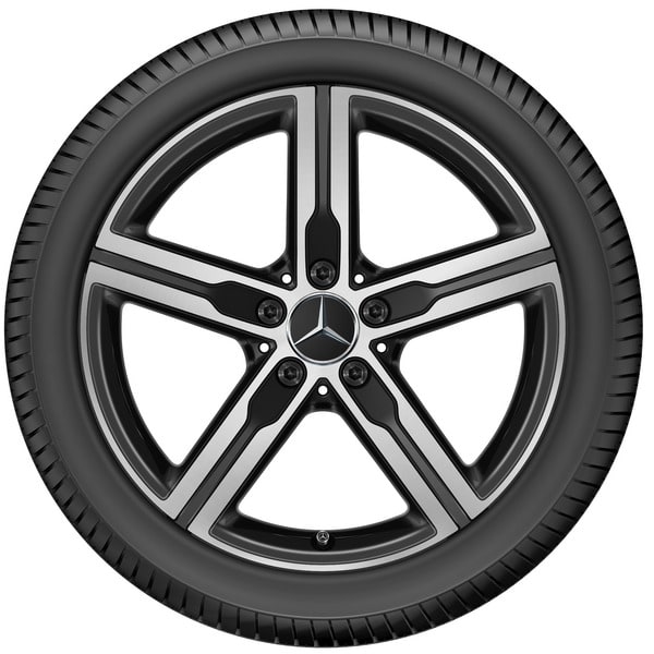 Колесный диск 7,5J×18 ET49 для Mercedes-Benz A-Class 177 / B-Class 247 / CLA 118, передняя и задняя оси, черный, матовый — фото 3