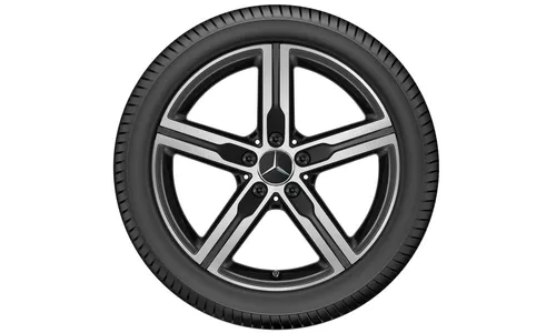 Колесный диск 7,5J×18 ET49 для Mercedes-Benz A-Class 177 / B-Class 247 / CLA 118, передняя и задняя оси, черный, матовый — фото 3