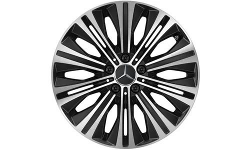 Колесный диск 7,5J×18 ET49 для Mercedes-Benz A-Class 177 / B-Class 247 / CLA 118, передняя и задняя оси, черный, с алмазной проточкой, 10 спиц — фото 1