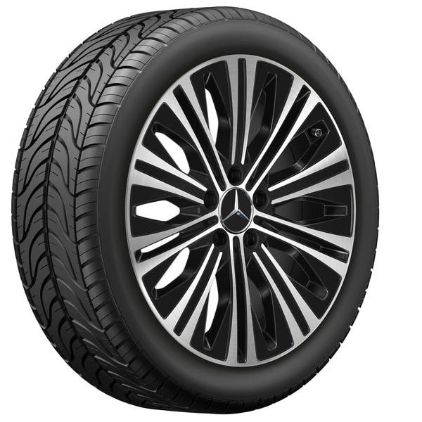 Колесный диск 7,5J×18 ET49 для Mercedes-Benz A-Class 177 / B-Class 247 / CLA 118, передняя и задняя оси, черный, с алмазной проточкой, 10 спиц — фото 2