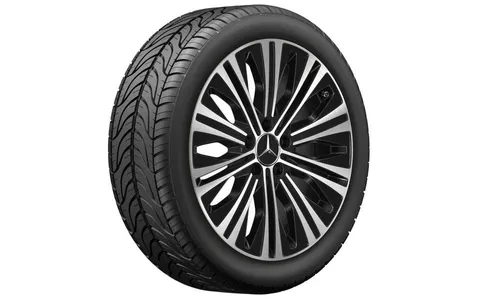 Колесный диск 7,5J×18 ET49 для Mercedes-Benz A-Class 177 / B-Class 247 / CLA 118, передняя и задняя оси, черный, с алмазной проточкой, 10 спиц — фото 2