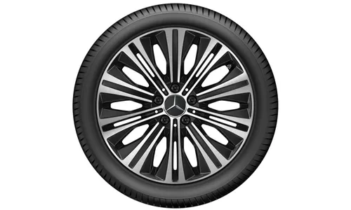Колесный диск 7,5J×18 ET49 для Mercedes-Benz A-Class 177 / B-Class 247 / CLA 118, передняя и задняя оси, черный, с алмазной проточкой, 10 спиц — фото 3