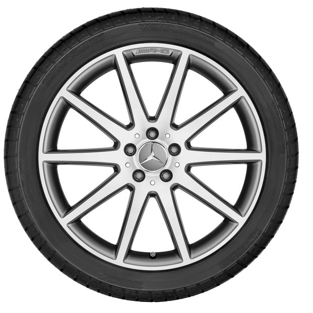 Колесный диск AMG 8J×18 ET48,5 для Mercedes-Benz A-Class 177 / CLA 118, передняя и задняя оси, титаново-серый, 10 спиц — фото 3