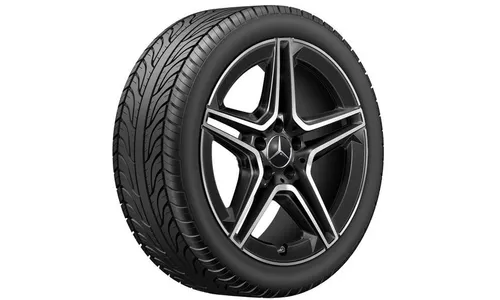 Колесный диск AMG 8J×18 ET40 для Mercedes-Benz A-Class 177, передняя и задняя оси, черный, с алмазной проточкой, 5 двойных спиц — фото 2