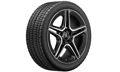 Колесный диск AMG 8J×18 ET40 для Mercedes-Benz A-Class 177, передняя и задняя оси, черный, с алмазной проточкой, 5 двойных спиц — фото 3