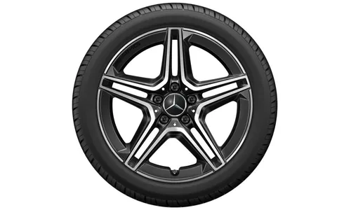 Колесный диск AMG 8J×18 ET40 для Mercedes-Benz A-Class 177, передняя и задняя оси, черный, с алмазной проточкой, 5 двойных спиц — фото 4
