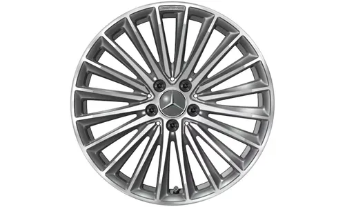 Колесный диск AMG 7,5J×19 ET49 для Mercedes-Benz A-Class 177, передняя и задняя оси, титаново-серый, с алмазной проточкой, многоспицевый — фото 1