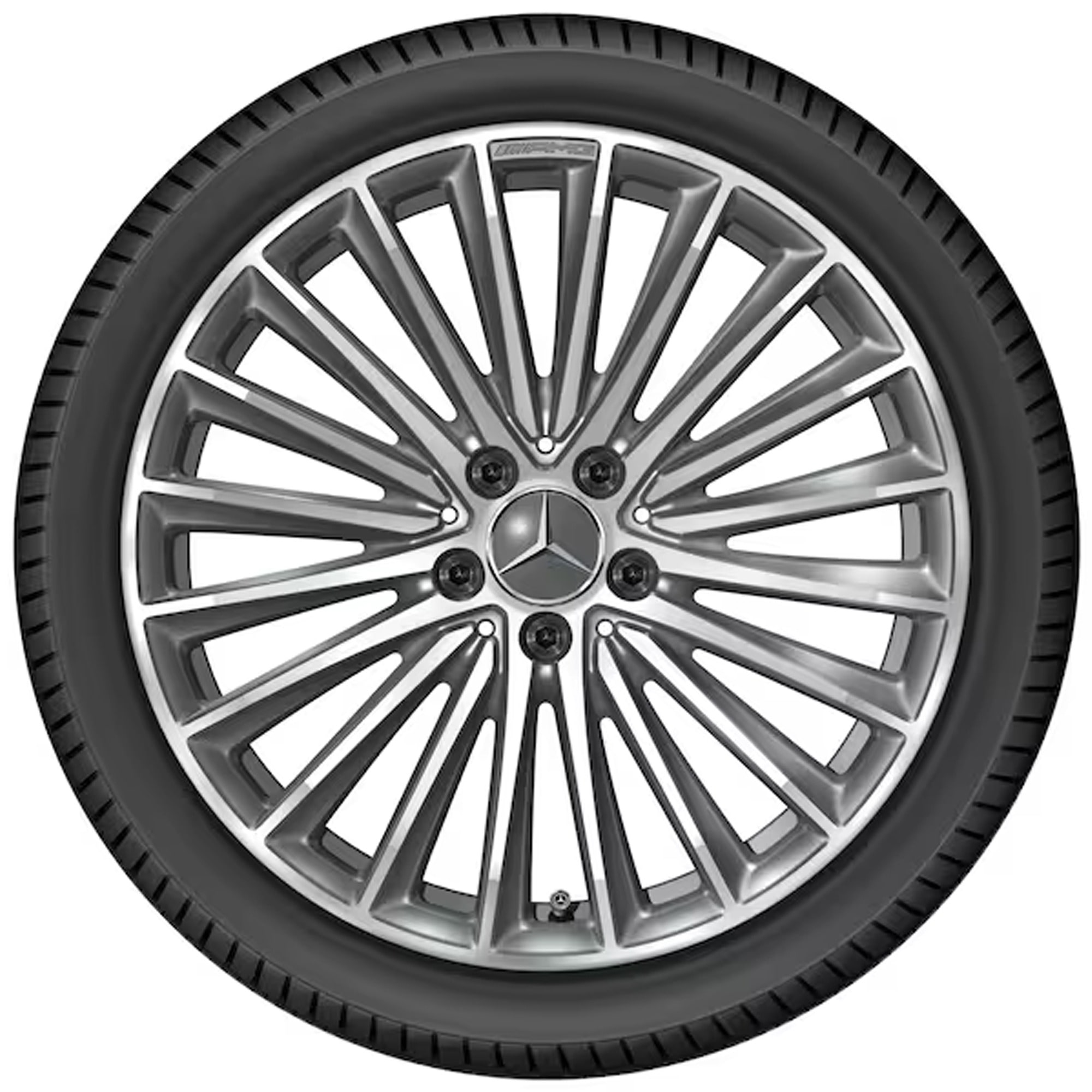 Колесный диск AMG 7,5J×19 ET49 для Mercedes-Benz A-Class 177, передняя и задняя оси, титаново-серый, с алмазной проточкой, многоспицевый — фото 3