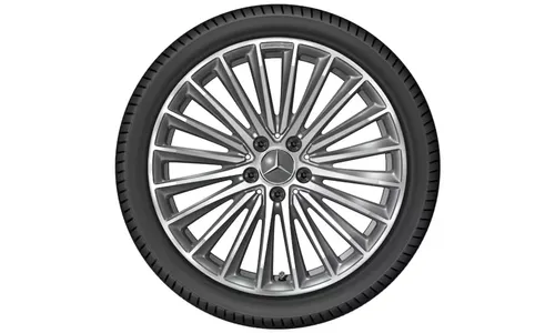 Колесный диск AMG 7,5J×19 ET49 для Mercedes-Benz A-Class 177, передняя и задняя оси, титаново-серый, с алмазной проточкой, многоспицевый — фото 3