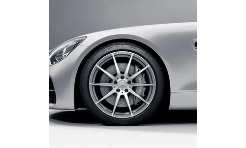 Колесный диск AMG 9J×19 ET61 для Mercedes-Benz AMG GT 190, передняя ось, титаново-серый, с алмазной проточкой, 10 спиц — фото 1