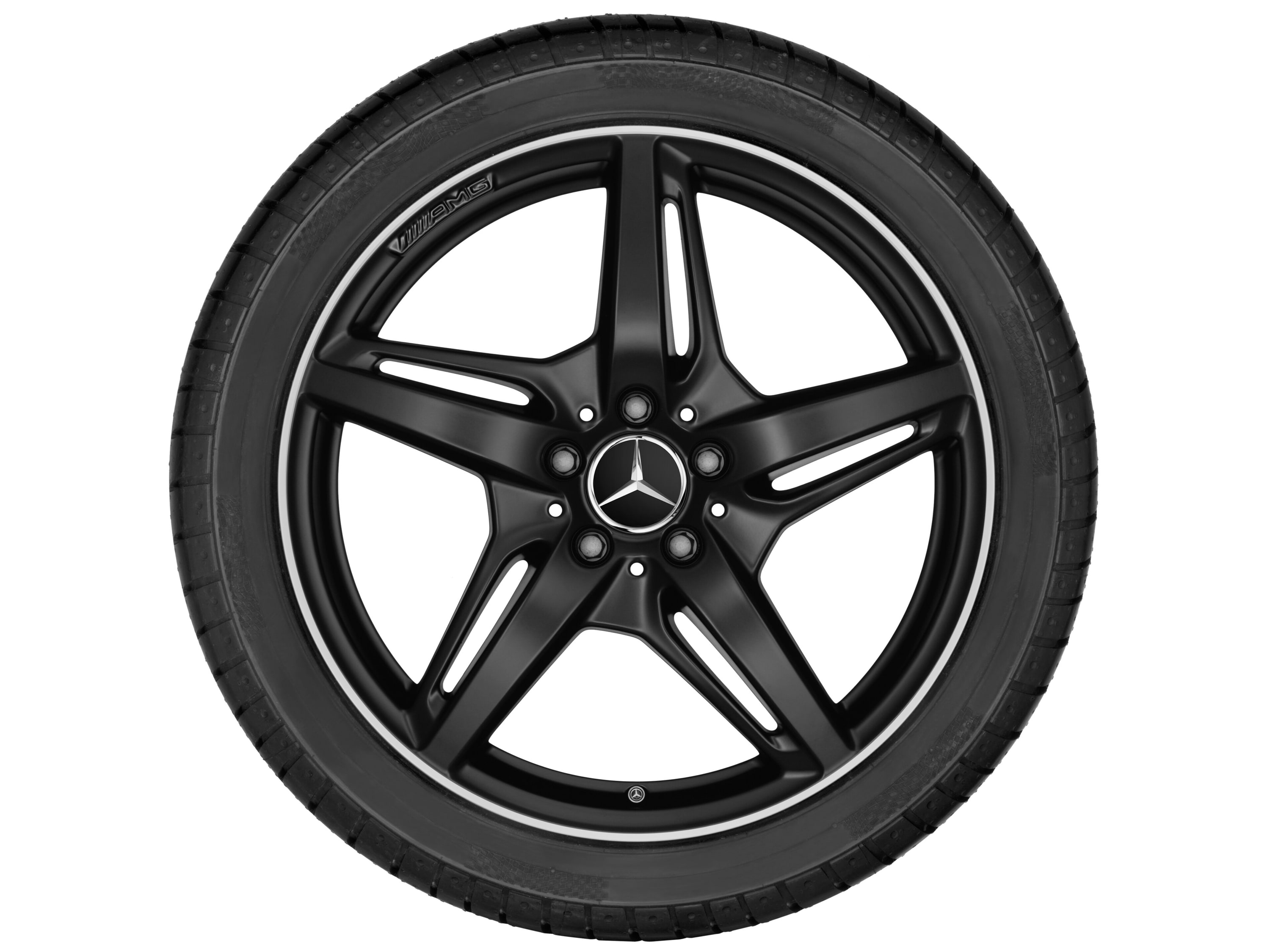 Колесный диск AMG 9J×19 ET62 для Mercedes-Benz AMG GT 190, передняя ось, черный, матовый, 5 спиц — фото 4