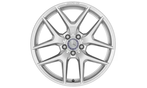 Колесный диск AMG 9J×19 ET58 для Mercedes-Benz AMG GT 190, передняя ось, серебристый Vanadium Silver, 5 двойных спиц — фото 1