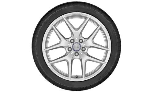 Колесный диск AMG 9J×19 ET58 для Mercedes-Benz AMG GT 190, передняя ось, серебристый Vanadium Silver, 5 двойных спиц — фото 3