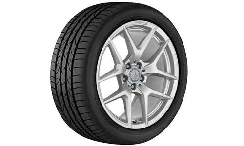 Колесный диск AMG 11J×19 ET68 для Mercedes-Benz AMG GT 190, задняя ось, серебристый Vanadium Silver, 5 двойных спиц — фото 1