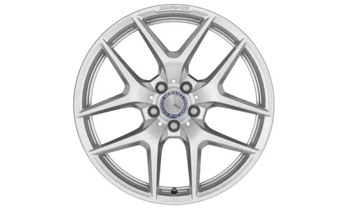 Колесный диск AMG 11J×19 ET68 для Mercedes-Benz AMG GT 190, задняя ось, серебристый Vanadium Silver, 5 двойных спиц — фото 2