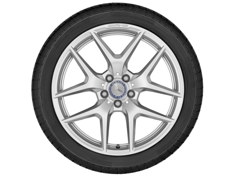 Колесный диск AMG 11J×19 ET68 для Mercedes-Benz AMG GT 190, задняя ось, серебристый Vanadium Silver, 5 двойных спиц — фото 4
