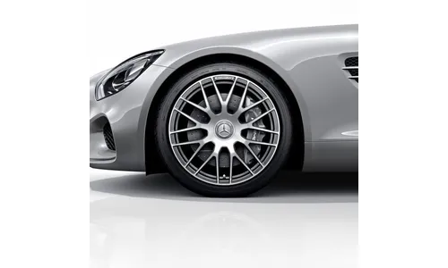 Колесный диск AMG 9J×19 ET61 для Mercedes-Benz AMG GT 190, передняя ось, титаново-серый, с алмазной проточкой, перекрестные спицы — фото 1