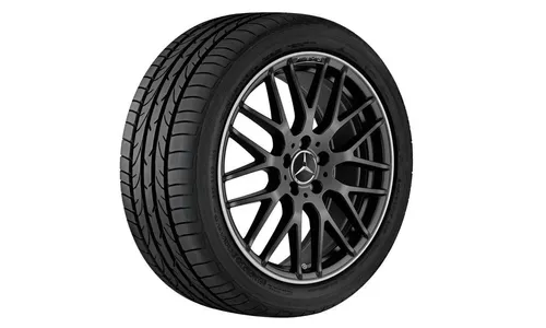Колесный диск AMG 9J×19 ET61 для Mercedes-Benz AMG GT 190, передняя ось, черный, матовый, кромка обода с алмазной проточкой — фото 1
