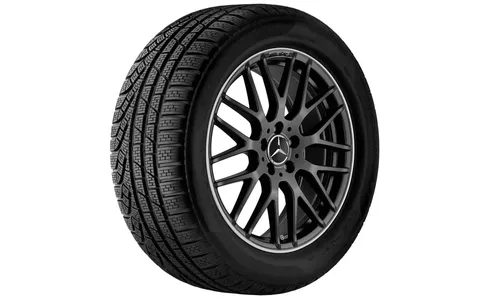Колесный диск AMG 9J×19 ET61 для Mercedes-Benz AMG GT 190, передняя ось, черный, матовый, кромка обода с алмазной проточкой — фото 2